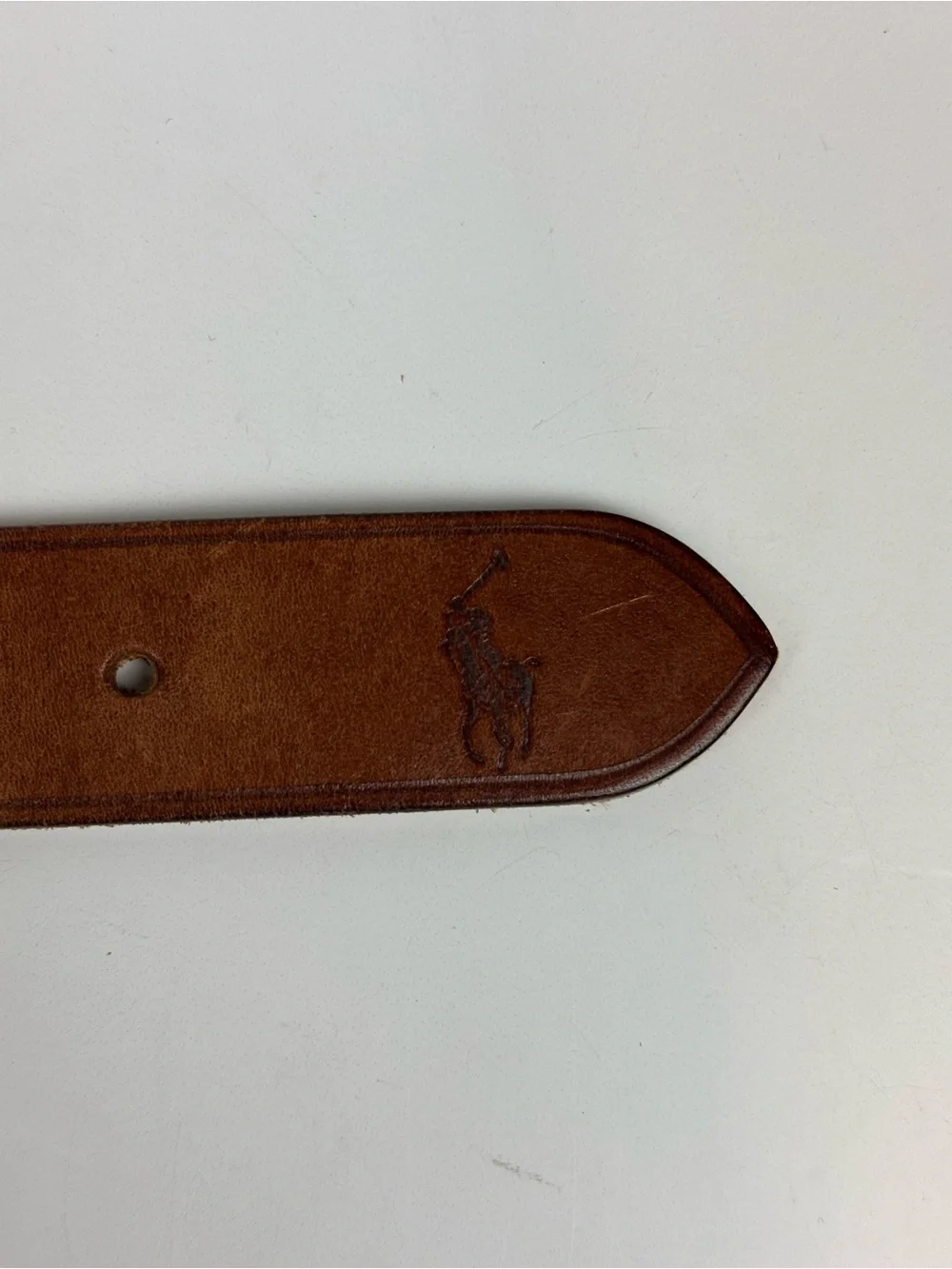 Polo by Ralph Lauren Burgundy Webbed Belt with Brown Leather Accents